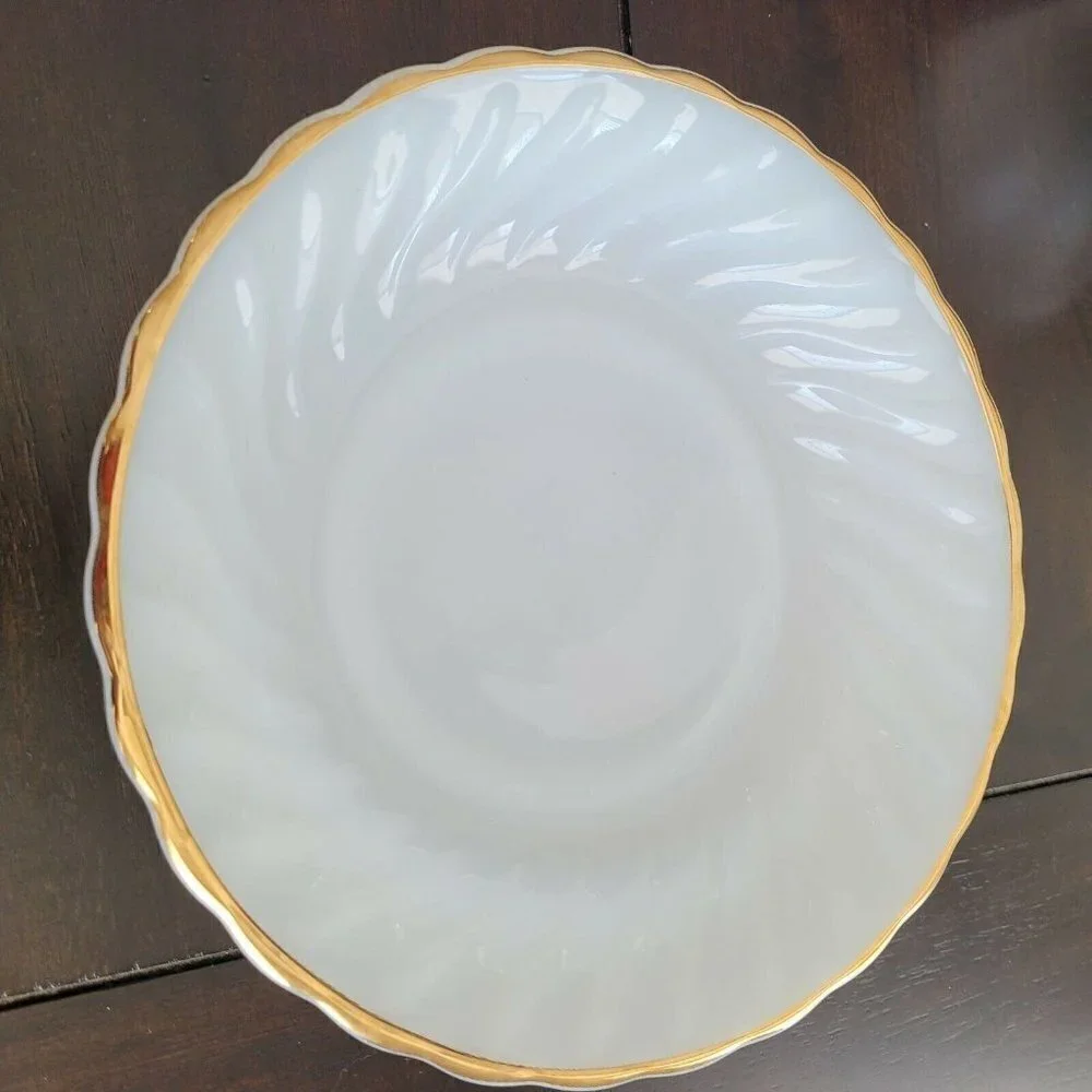 Vintage Anchor Hocking Fire King 4 Piece Dinner Set Plate Bowl Cup Saucer MCM